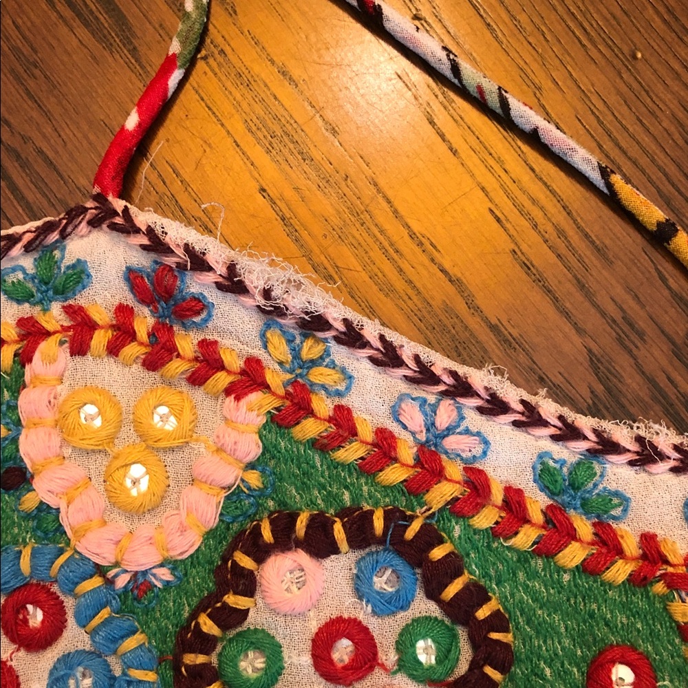 Zara Women’s Boho Embroidered Sequin Halter Sundress Size S‎ Multicolor Festival - Picture 2 of 6